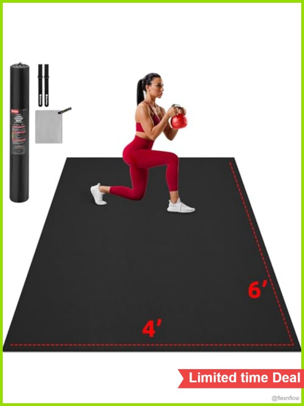 Large Exercise Mat 10x6 ft 8mm Thick PVC Non-Slip Workout Mat